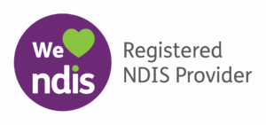 We heart NDIS Registered provider logo Long